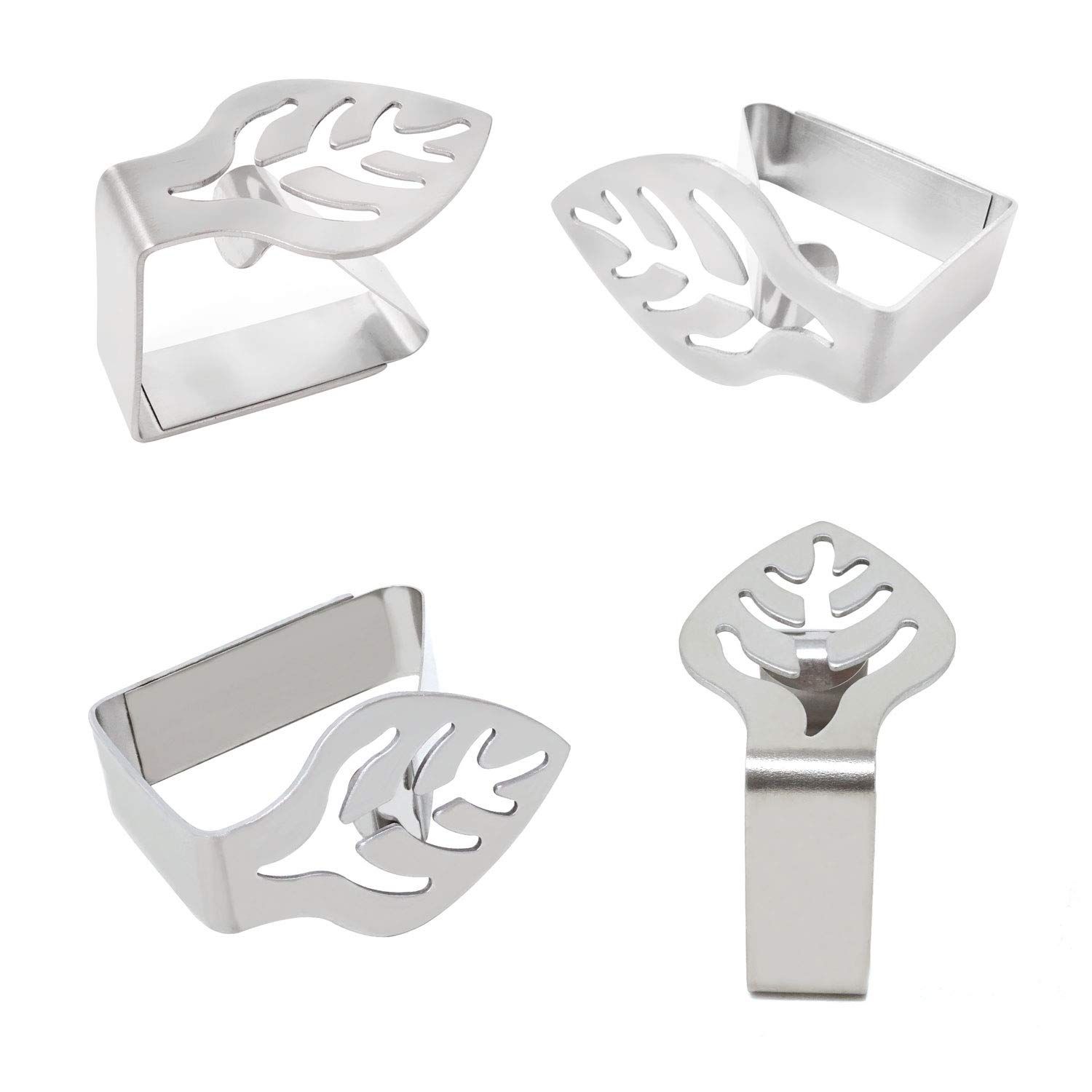 4PCS Stainless Steel Silver Thickened Strong Cloth Clip,Tablecloth Clamp Holder, Table Cover Clamps,Table Cloth Holders — image 2