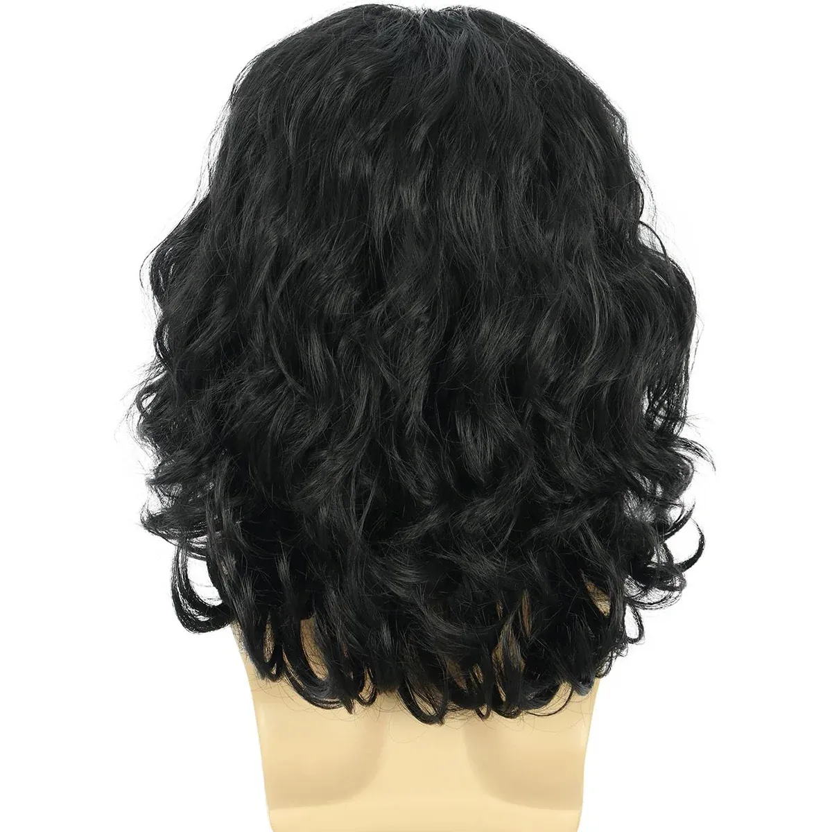 Mens Curly Wig 70s80s Style Medium Length Hair Costume Party Rock Star Look β image 6