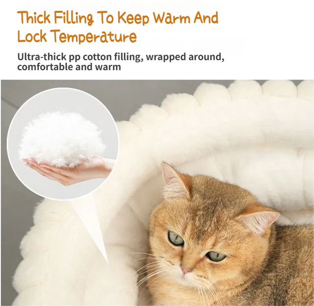 Coffee Plush Round Pet Bed with Gap Entry & Removable Cushion S Size - Thickened Warm Anti Slip Cats and Dogs Donut Nest for All Seasons, Cozy and Soft — image 3
