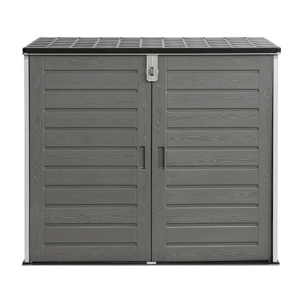 Gardeon Outdoor Storage Box 1170L Container Lockable Cabinet Tool Organizer Shed Grey — image 4