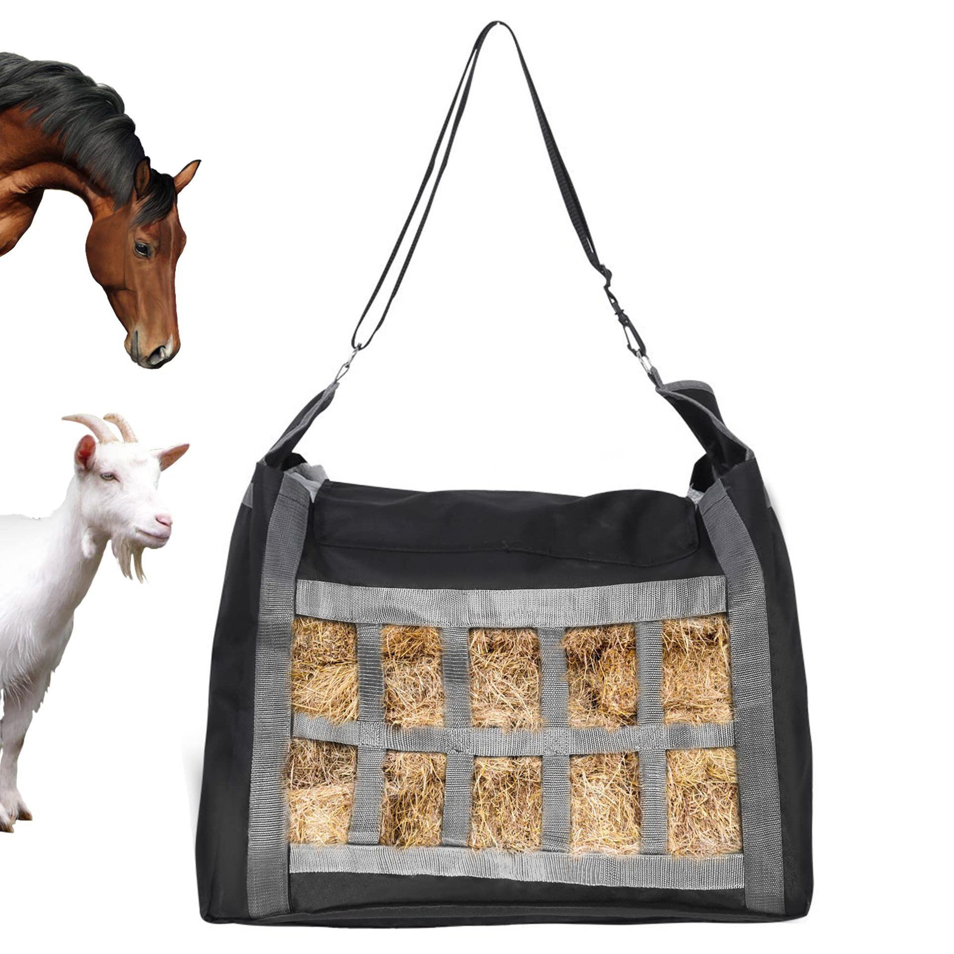 Slow Feeder Hay Bag - Hay Storage Net for Horse Donkey Goat, Adjustable, Super Tough Reduces Waste (1 PCS) — image 3