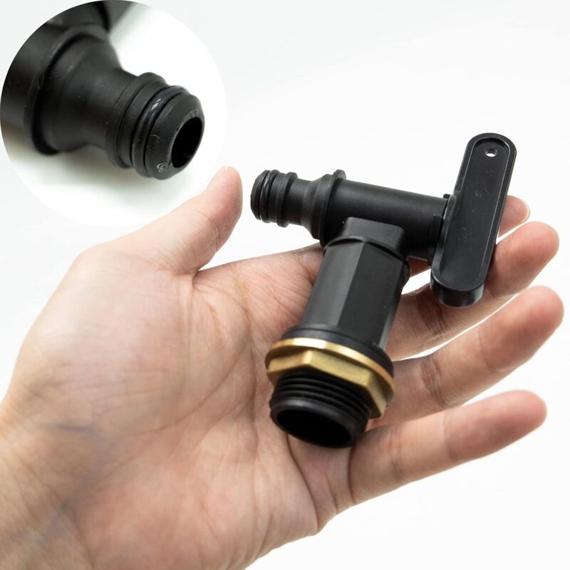 Rain Barrel Hose Tap/ ¾ Bsp Thread Replacement Faucet Plastic Connector Snap-Fit Beer Home Brew — image 2