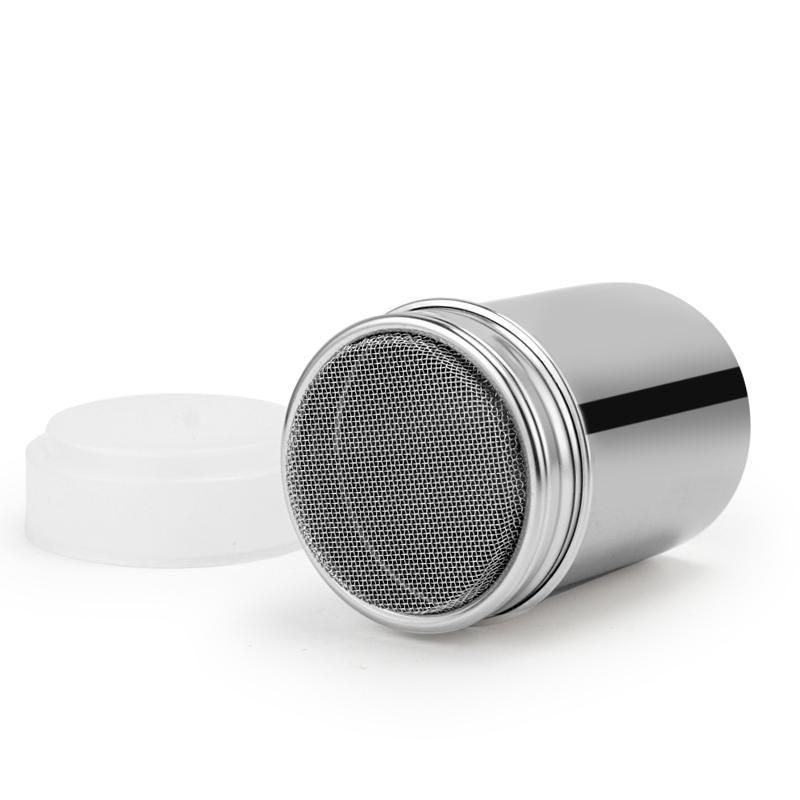 1Pcs Stainless Steel Powder Sugar Shaker Duster with Lid, Fine Mesh Shaker Powder Cans for baking soda Cocoa Cornstarch Coffee Flour ect