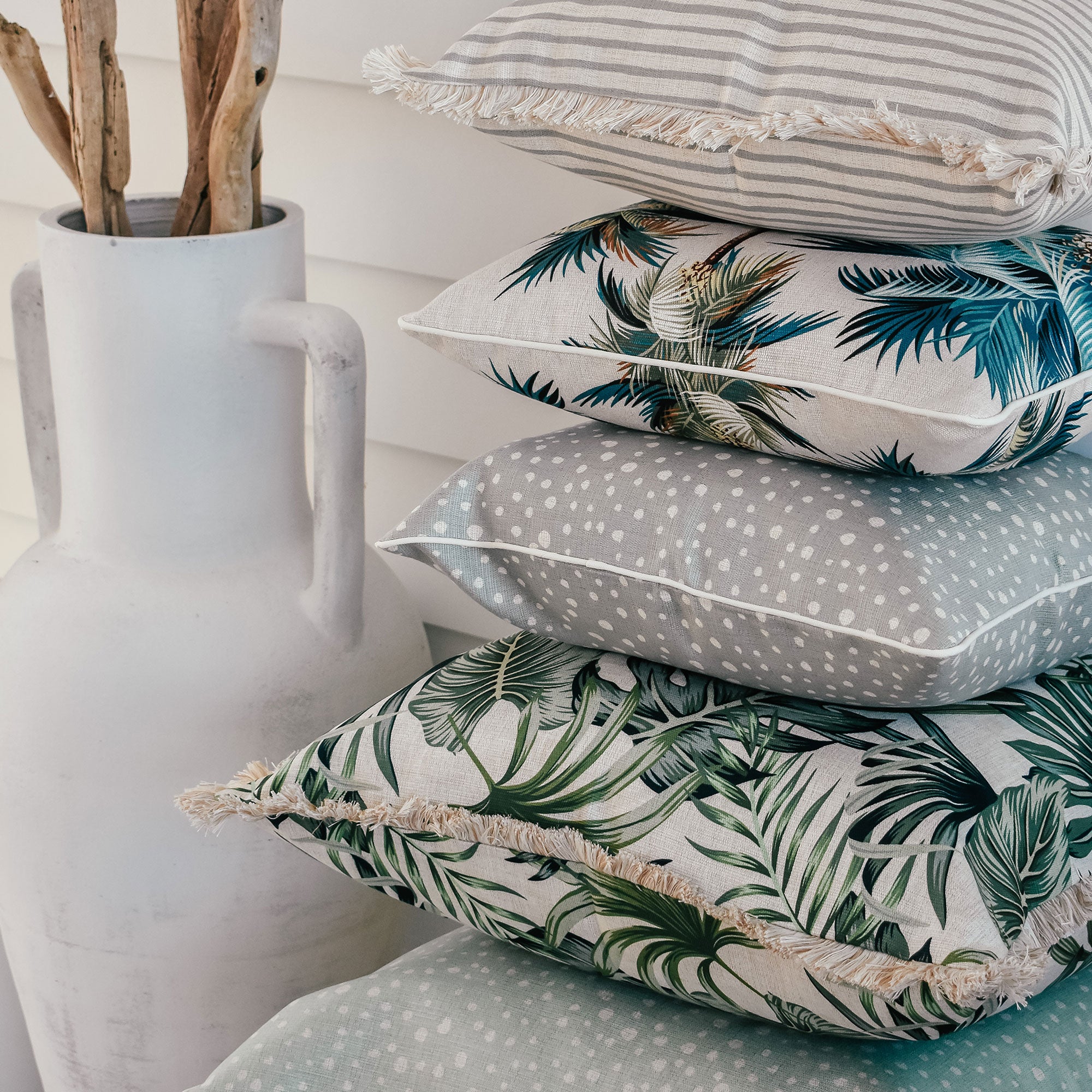 Cushion Cover-With Piping-Palm Trees Natural-45cm x 45cm — image 6