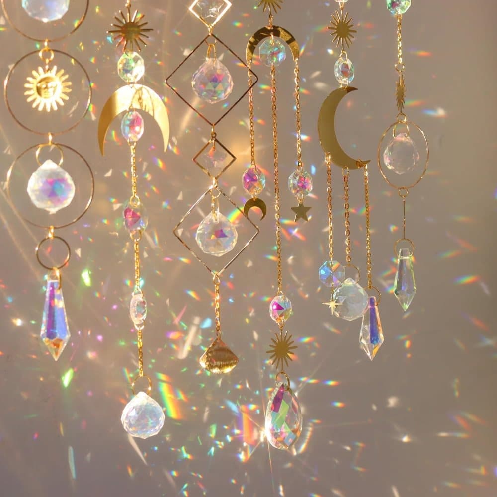 6 inches rainbow refractive prism suncatcher, crystal sun reflecting decoration, SZ4 — image 2