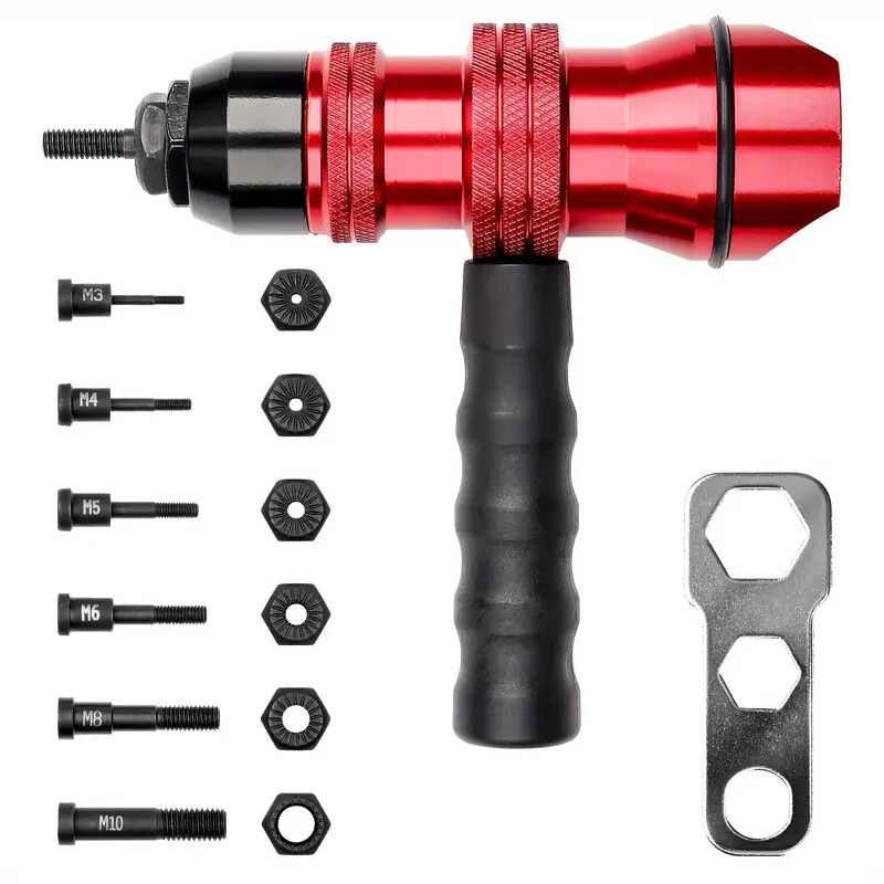 Professional Electric Drill Tool Rivet Rivnut Nut Gun Adapter Insert Tool M3-M10 โ image 5