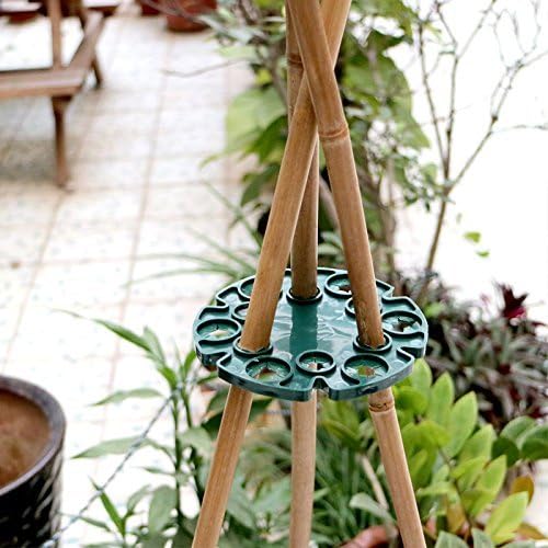 6 Pcs Bamboo Cane Holder Plastic Plant Cane Support Caps Holders for Climbing Plants Sweet Peas Beans Green — image 5