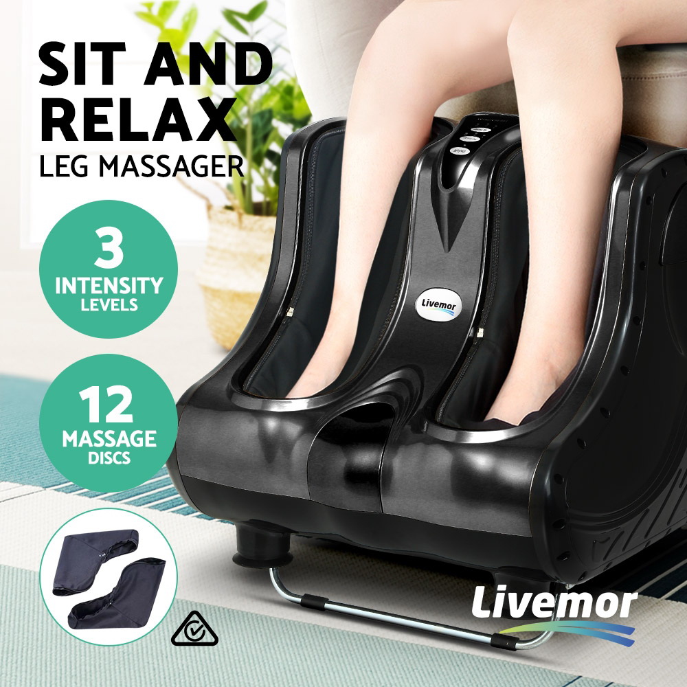 Livemor Foot Massager Massagers Shiatsu Electric Roller Ankle Calf Leg Kneading Black — image 3