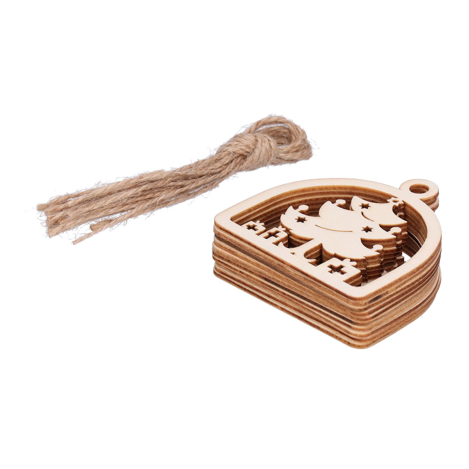 2Set Boxwood Hollow Tree Hanging Ornaments Small Decorative Handcraft for Festival Decoration — image 3