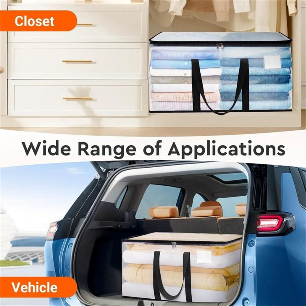 2-Pack Oversized Moving Bags with Reinforced Handles, Heavy-Duty Storage Tote for Clothes, Moving Supplies (Clear, 2-Pack) — image 3