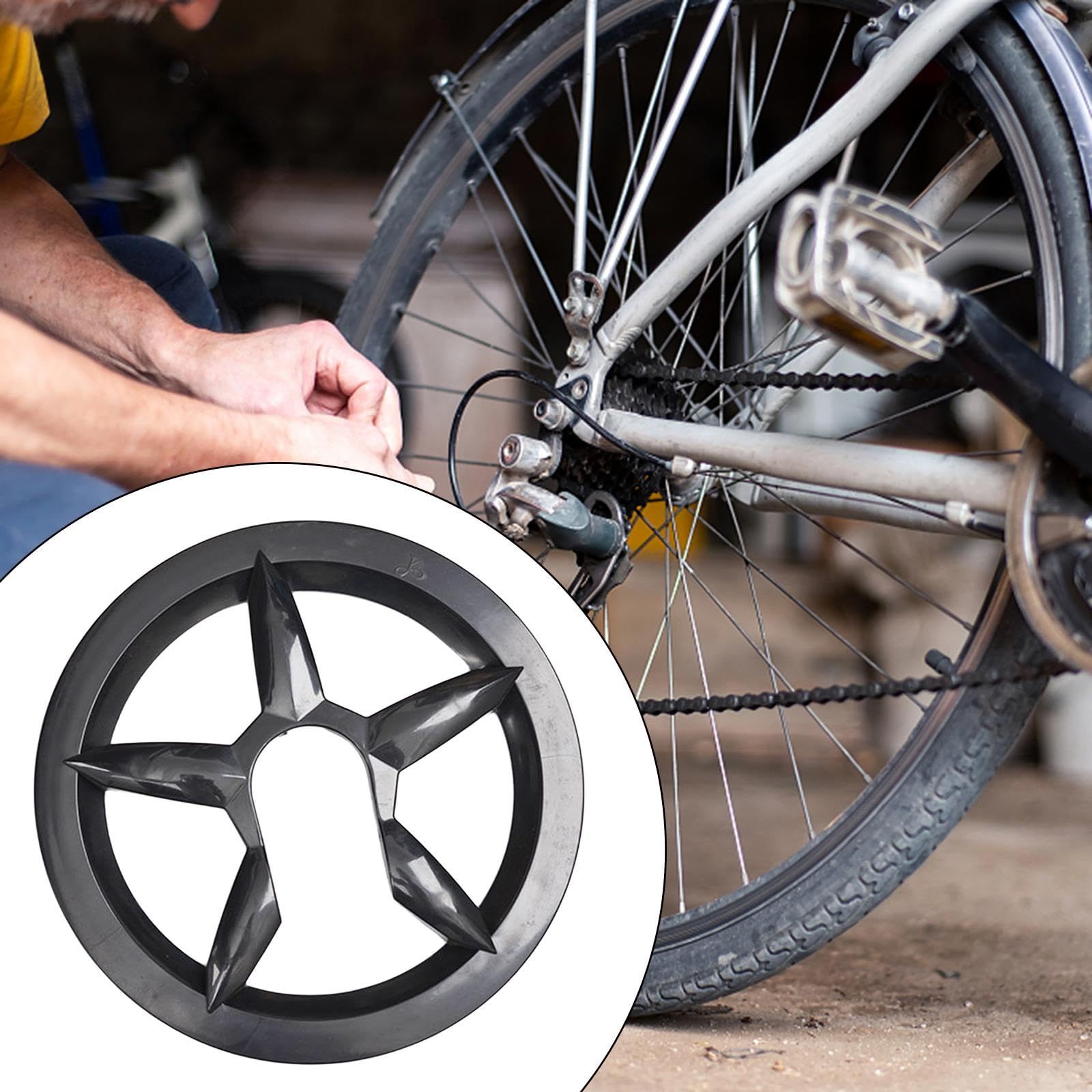 Bicycle Chainring Guard Bike Chain Guard Easy to Install Hole Dia Bicycle Sprocket Protective Cover for Road Bicycles — image 3