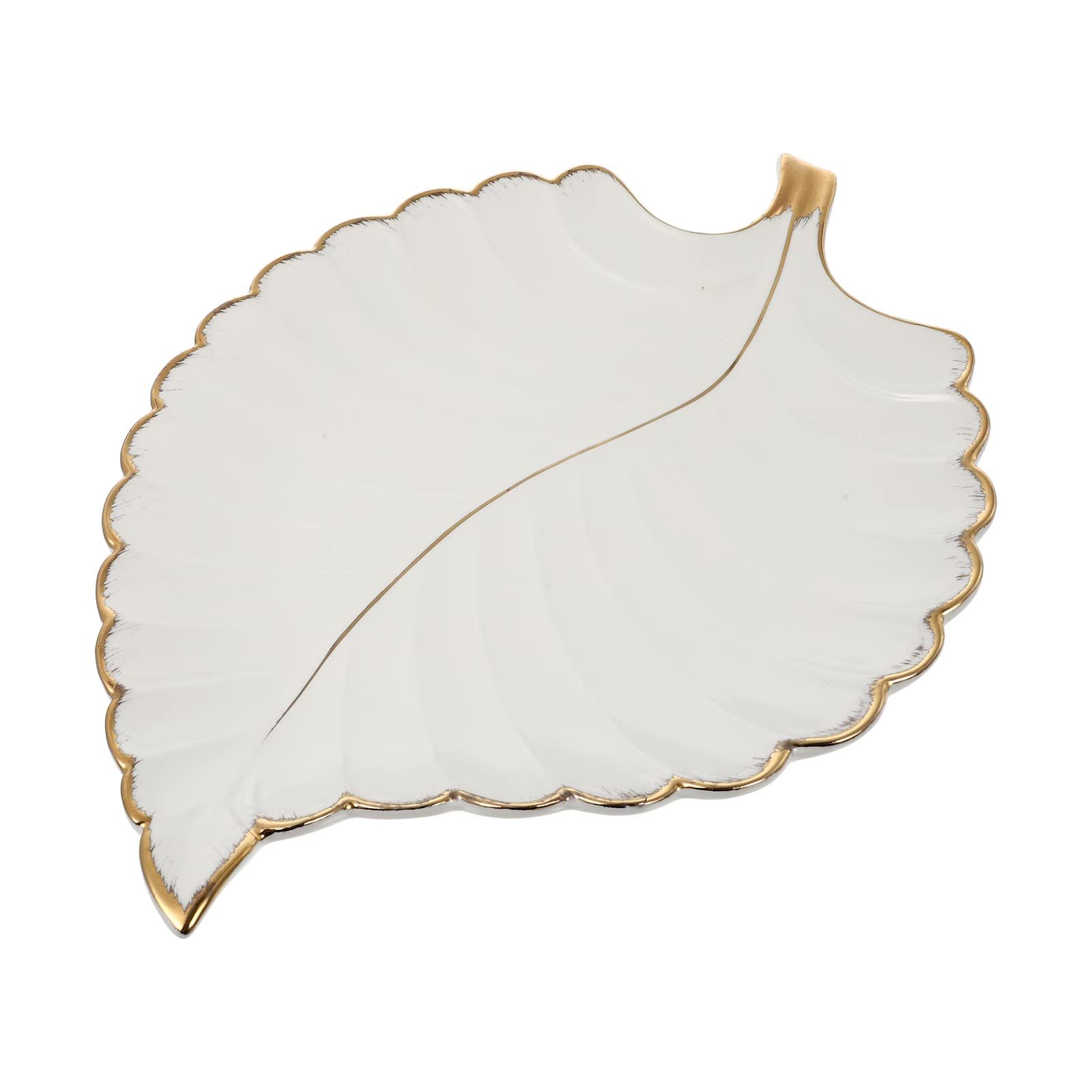 Decorative leaf shaped food plate, snack dessert service platter, party supplies, dinner table decoration, white