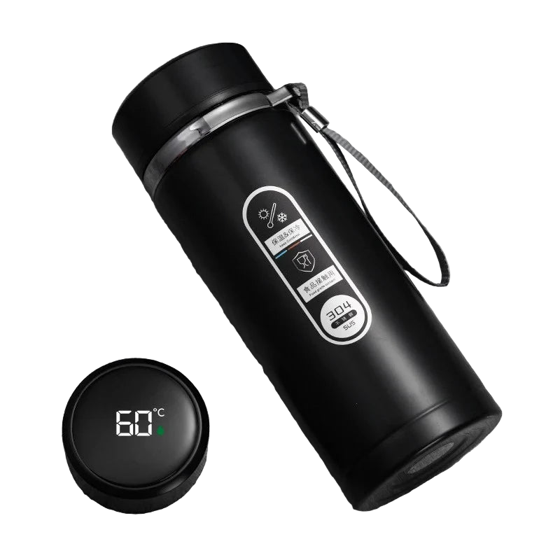 1L Thermos Bottle with LED Temperature Display Black — image 4