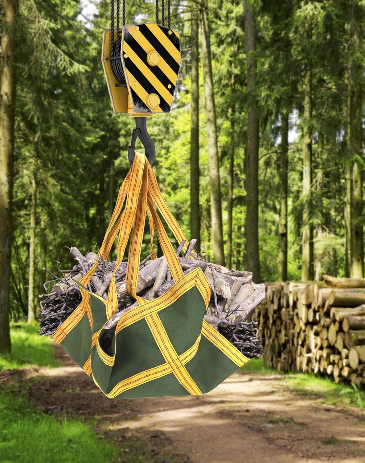 Heavy-Duty Canvas Cargo Lifting Pad Net - 3.28ft x 3.28ft Reinforced Handle Lifting Net for Construction, Logistics, and Transport, 2645lbs Load Capacity โ image 4