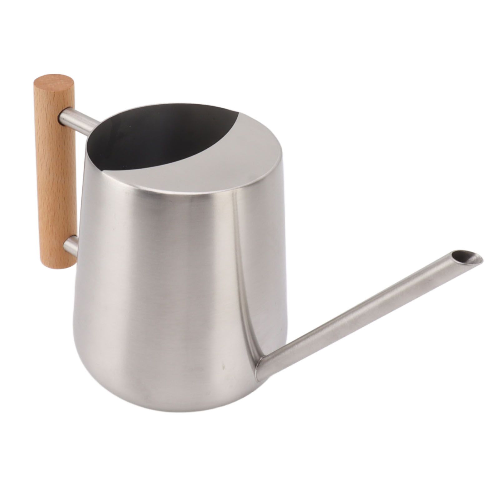 Watering Can 900ml Stainless Steel Long Spout Wooden Handle Elegant Flower Watering Pot for Garden Family Outdoor Silver Color — image 5