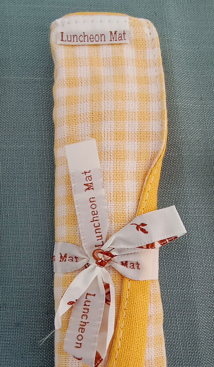 3-Piece Yellow Gingham Cotton Kitchen Linen Set - Reversible Placemat, Fringed Napkin & Quilted Pot Holder - Yarn Dyed Checkered Dining Bundle — image 2