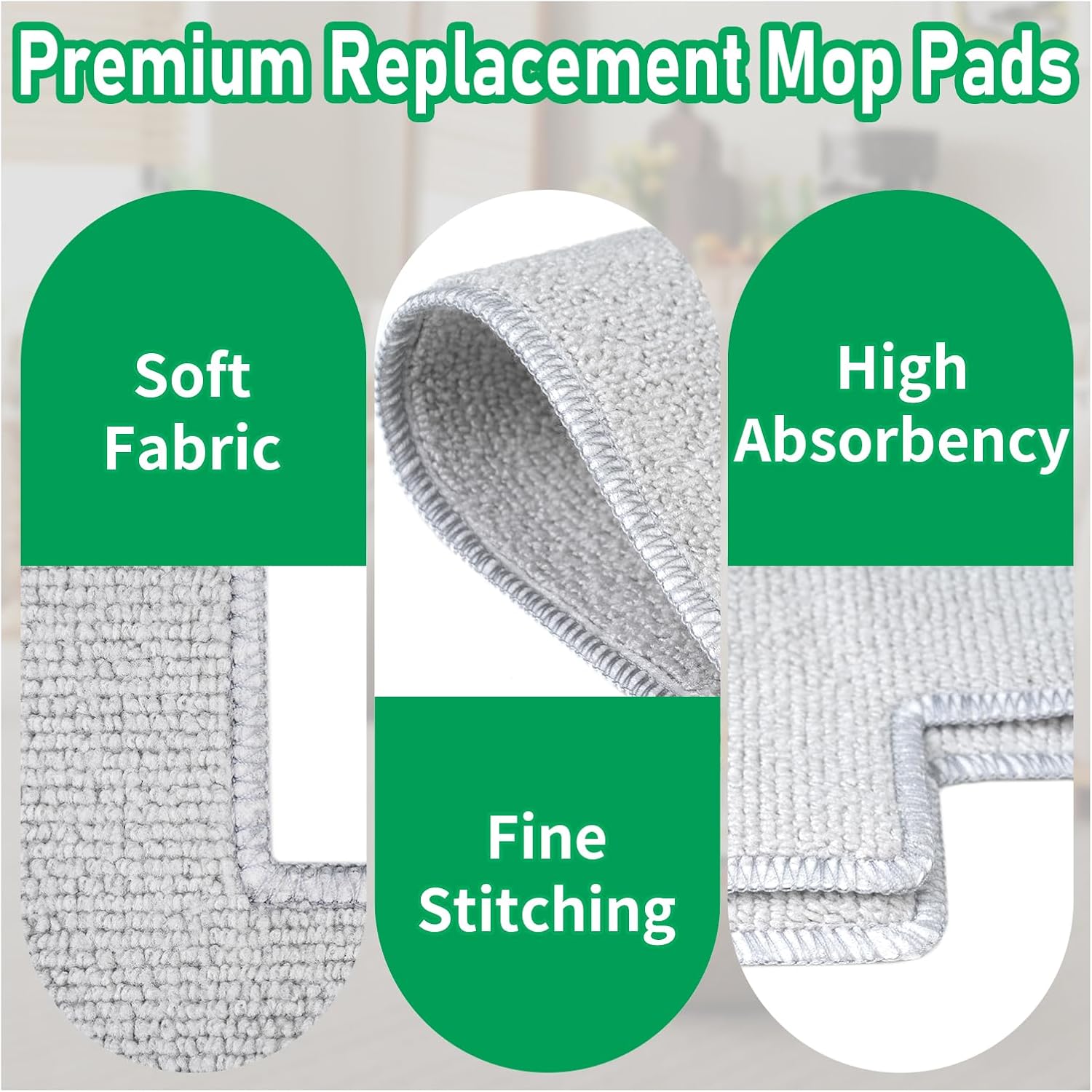 Winbot W2 Pro Replacement Mop Pads - 12 Pcs Washable & Reable Cleaning Cloths Compatible with Ecovacs Winbot W2 Omni, W1 Pro, W2 Pro Window Vacuum Cleaner — image 4