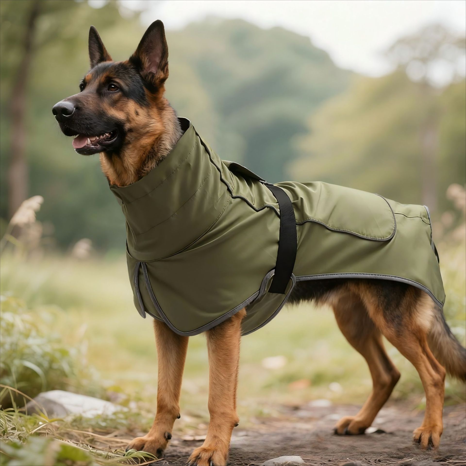 Winter Warm Pet Coat, Outdoor Cold Proof Dog Jacket-olive green โ image 2
