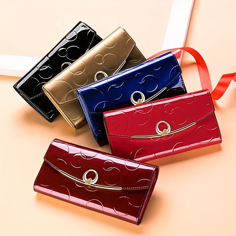 Women'S Genuine Leather Wallet Long Wallet Clutch Large Capacity Wallet - Black - Size m โ image 3