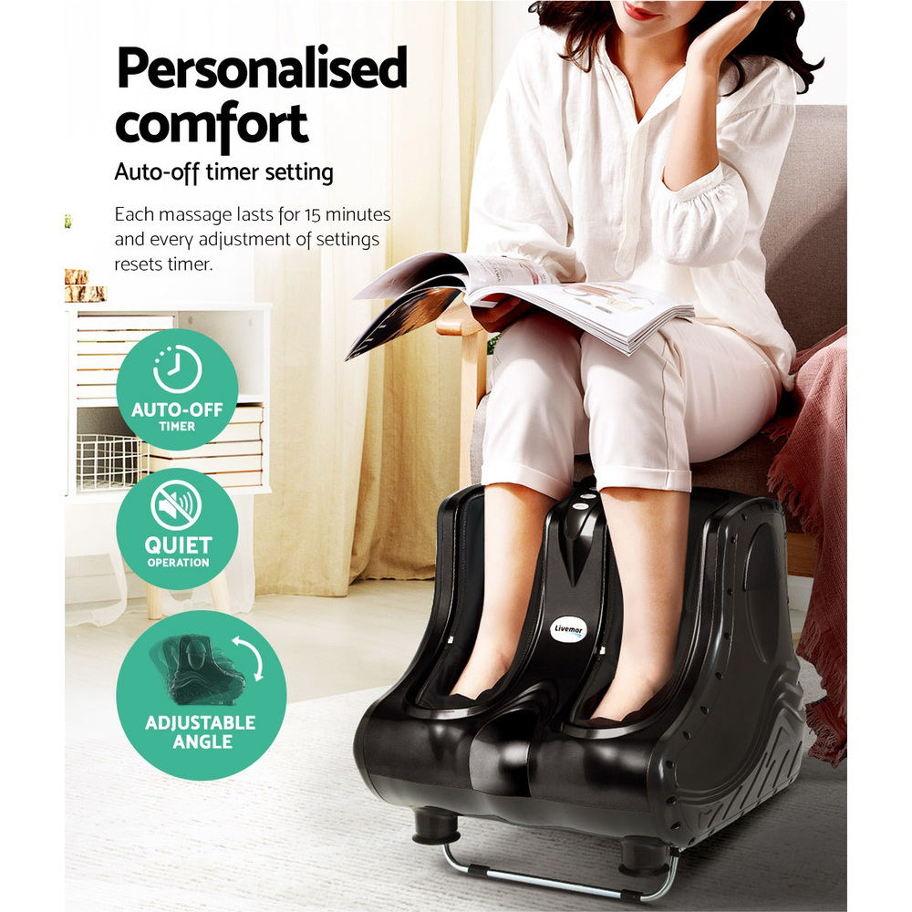Livemor Foot Massager Massagers Shiatsu Electric Roller Ankle Calf Leg Kneading Black — image 6