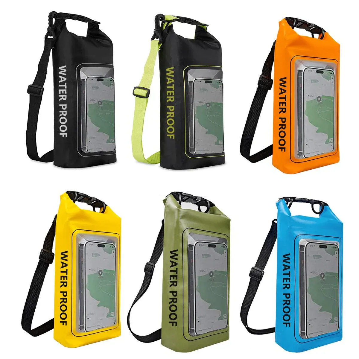 Outdoor Crossbody Bag Two-in-One Mobile Phone Waterproof Bag PVC Swimming - Yellow โ image 3