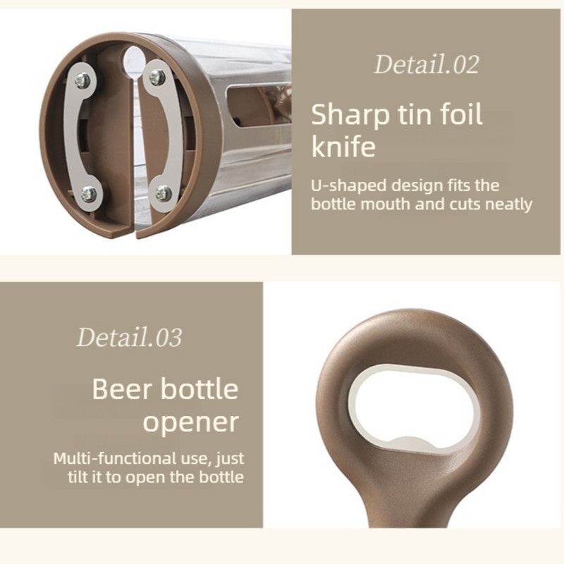Air Pressure Wine Opener, 2-in-1 Portable Wine & Beer Bottle Opener for Home Use—White — image 5