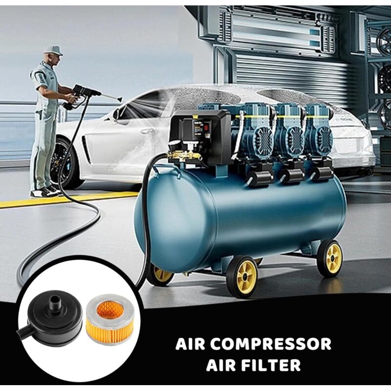 2pcs 20mm thread air compressor filter muffler intake filter with plastic cover, air exchange for compressor and pneumatic tools โ image 2