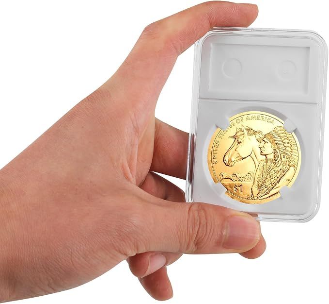 10-Pack Coin Slab Display Holder, Storage Case for Morgan, Peace, IKE Silver 38mm Dollar Coin, Organize Your Coin Collection with Clear Acrylic Cases โ image 3