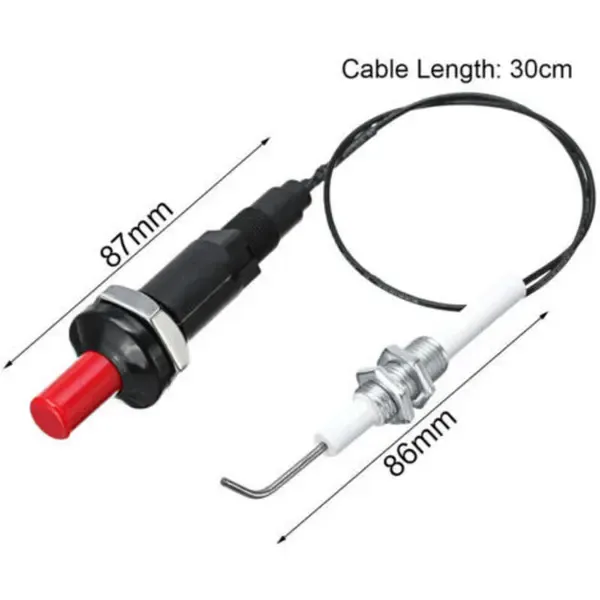 2 Pack Universal BBQ Grill Igniter Kit With Ceramic Spark Plug Cable Push Button for Propane and Natural Gas Grills — image 4