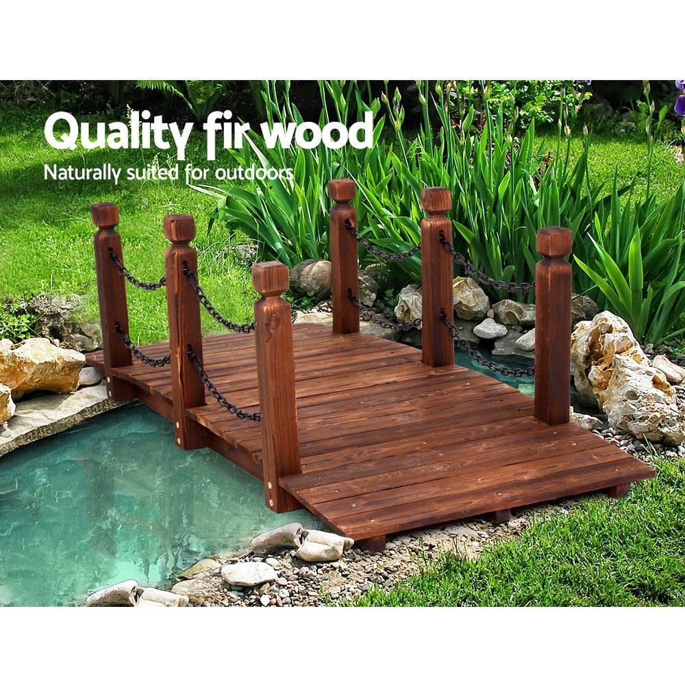Gardeon Garden Decor Outdoor Ornament Wooden Bridge Chain 160cm โ image 6