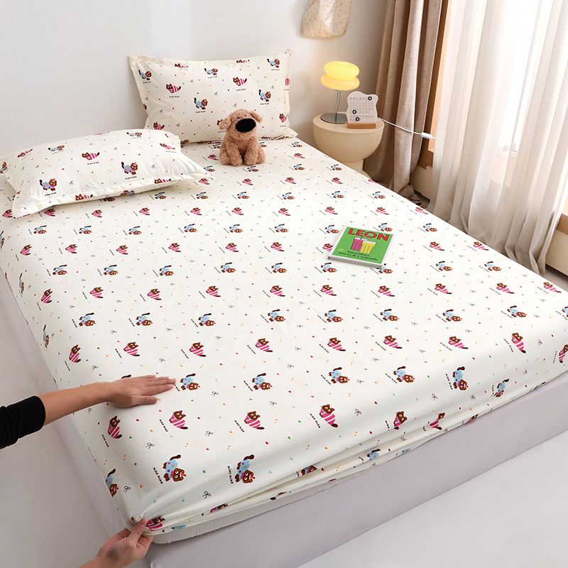 Yuan sheng Home Textiles Pure Cotton Cartoon Dog Sheet Blue cat 90cm/190cm thin mattress model โ image 2