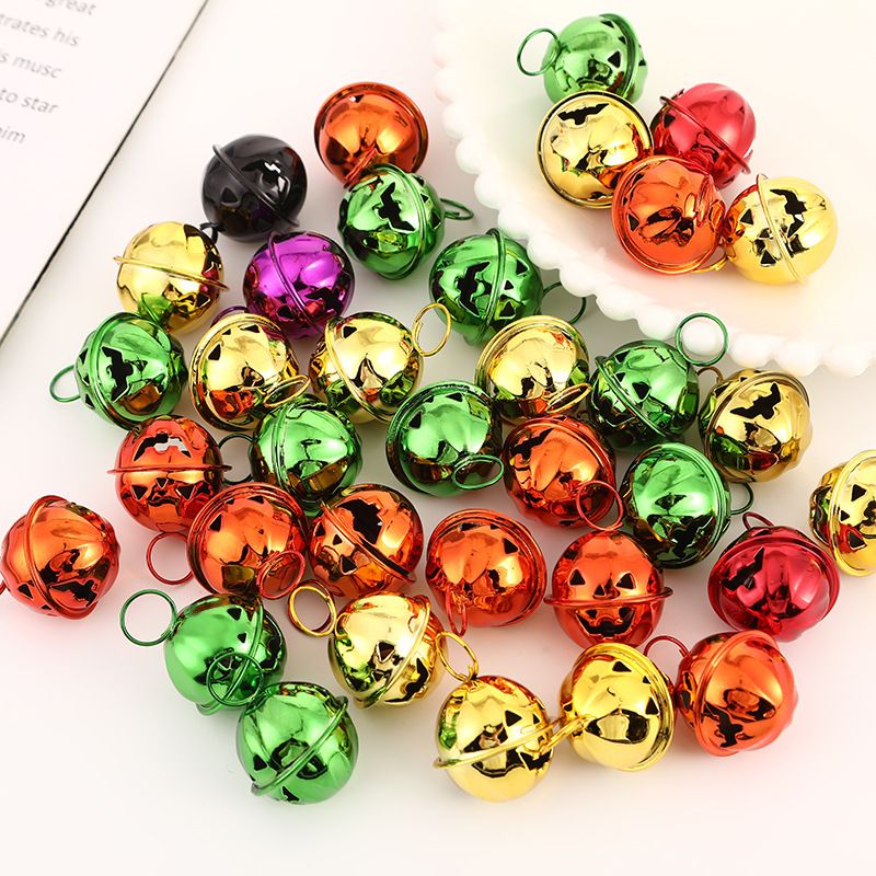 Halloween Pumpkin Bells for Craft, 30 Pcs Halloween Jingle Bells Beads, 1 Inch Colorful Pumpkin Bells for DIY Wreath Halloween — image 2