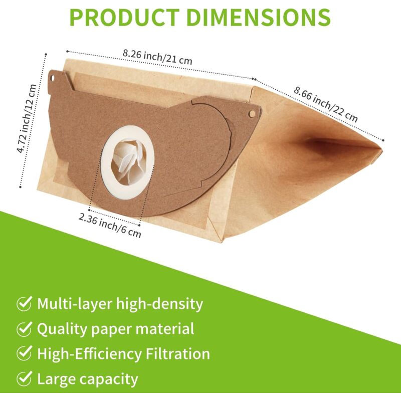 10 Replacement Filter Bags for Kärcher WD2 MV2 6.904-322.0 WD2250 A2004 A2054 Vacuum Cleaner — image 5