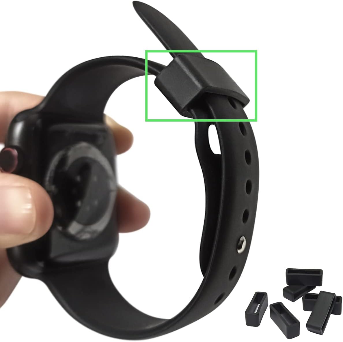 6 Pcs Watch Band Loop Holder Keeper for Resin Belt, Replacement Fastener Rings for Silicone Leather Rubber Watch Strap, Durable Fastener Retainer Size(22mm) โ image 5