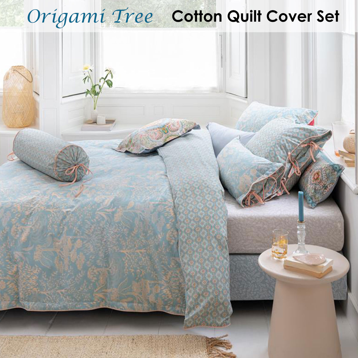 PIP Studio Origami Tree Light Blue Quilt Cover Set Queen — image 2
