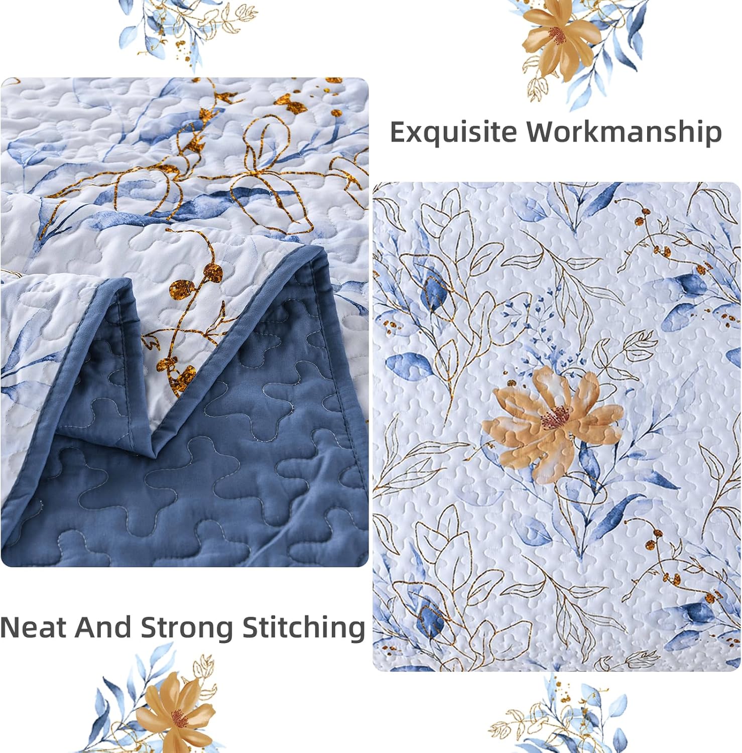 Quietude Quilted coverlet and pillowcovers set: Perfect for Relaxation - Queen size — image 4