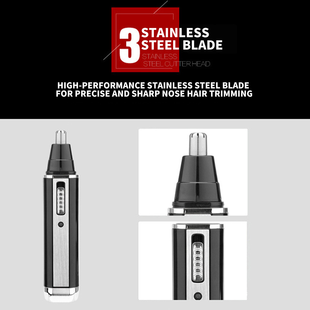 4-in-1 Portable Electric Grooming Kit for Men with Nose / Beard / Body Hair & Hair Clipper Heads - Quiet & USB Rechargeable, Waterproof Stainless Steel Blades — image 5
