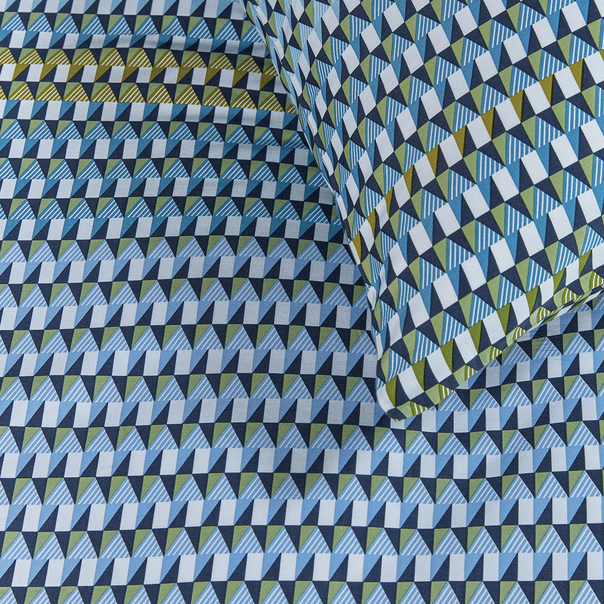 Bedding House Rhythm Blue Green Cotton Sateen Quilt Cover Set King โ image 3
