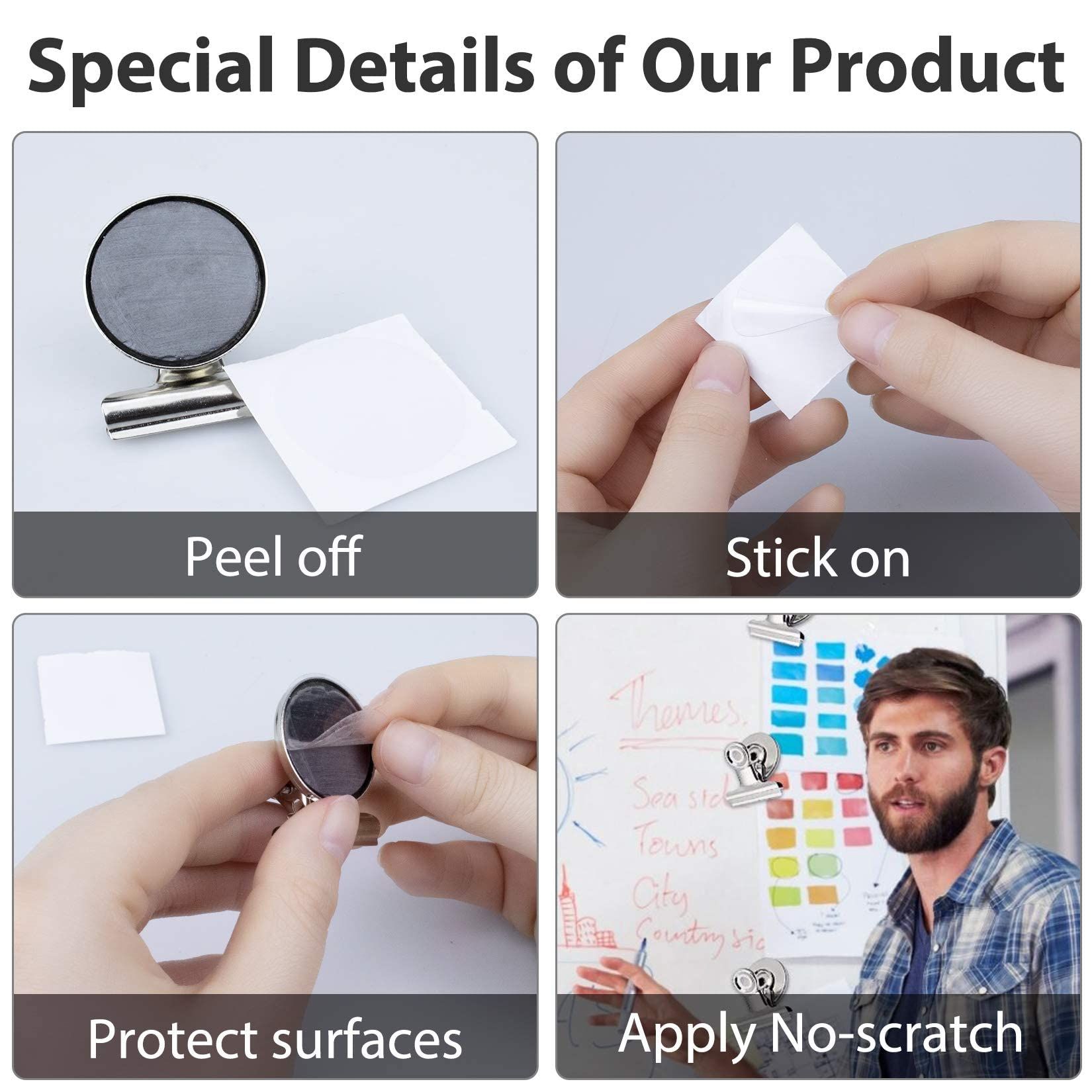 20 Pack Fridge Refrigerator Magnets, Strong Magnetic Clips for Whiteboard, Office, Locker, Photo Displays (30mm Wide) — image 3