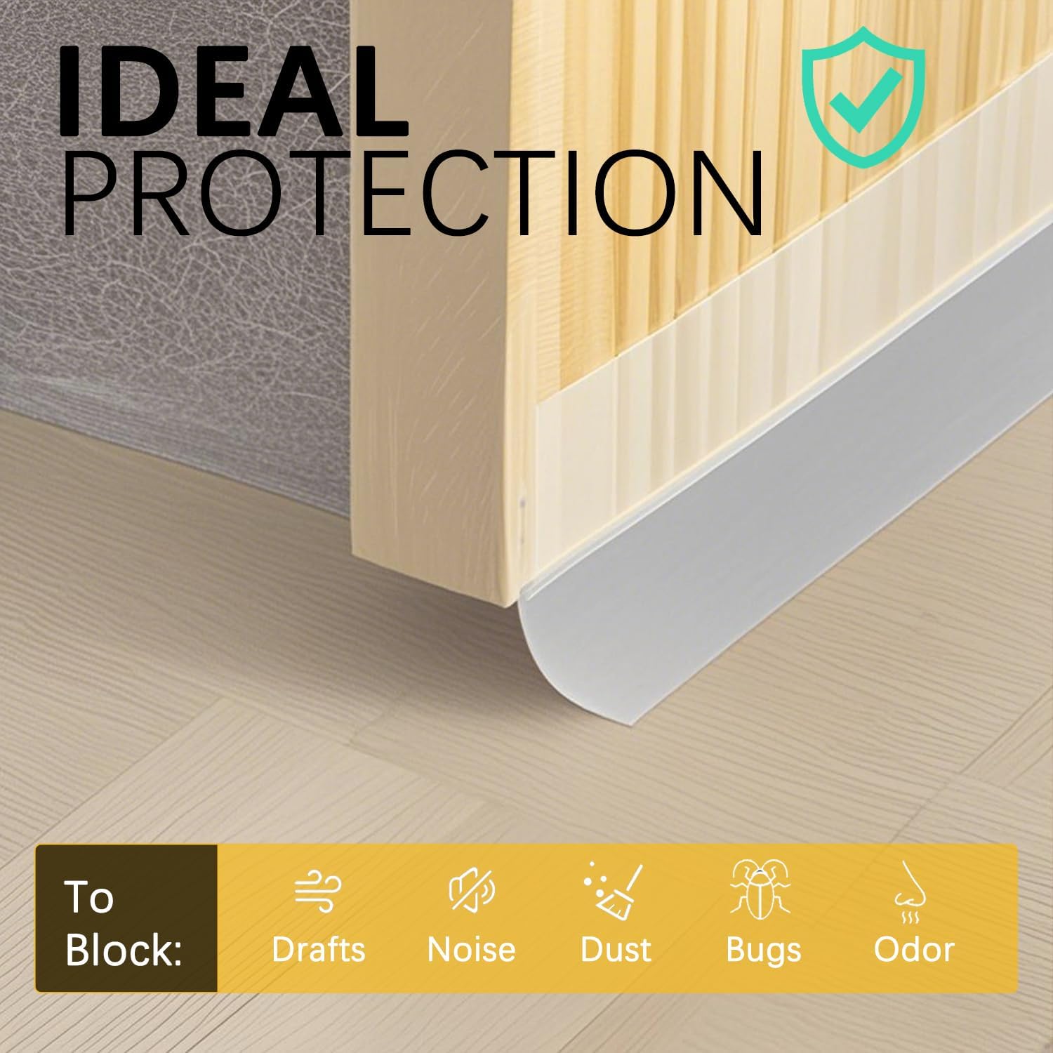 35MM Weather Stripping Door Seal, Silicone Glass Shower Door Seal Strip, Sealing Sticker Sealing Tape for Door Draft Stopper Adhesive for Doors Windows and — image 4
