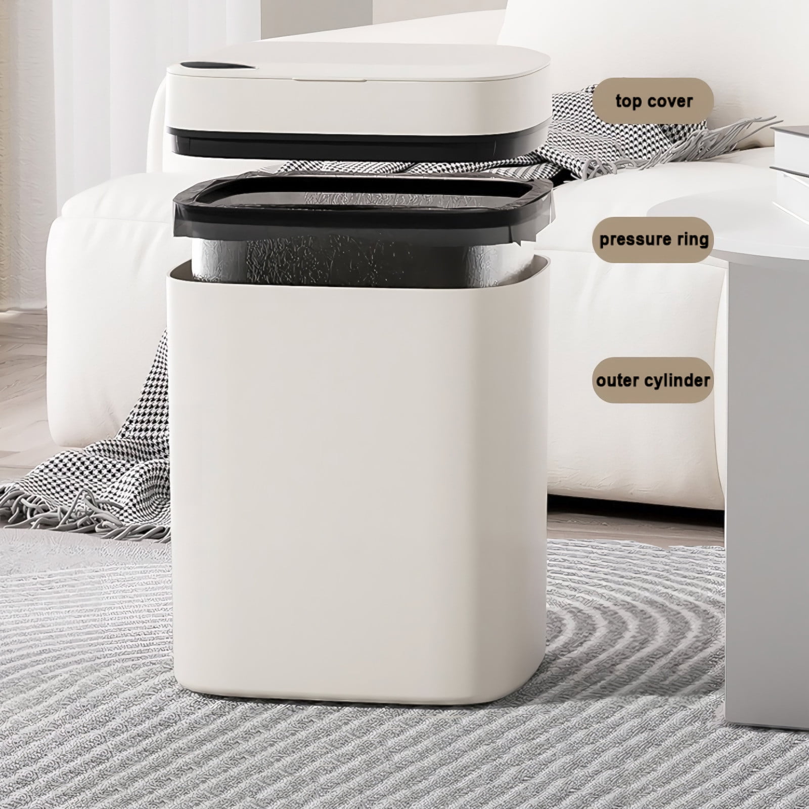 Touchless Bathroom Trash Can.6 Gallon Automatic Motion Sensor Rubbish Can with Lid Water Proof Narrow Small Garbage Bin,Garbage Can,Cleaning Supplies โ image 6