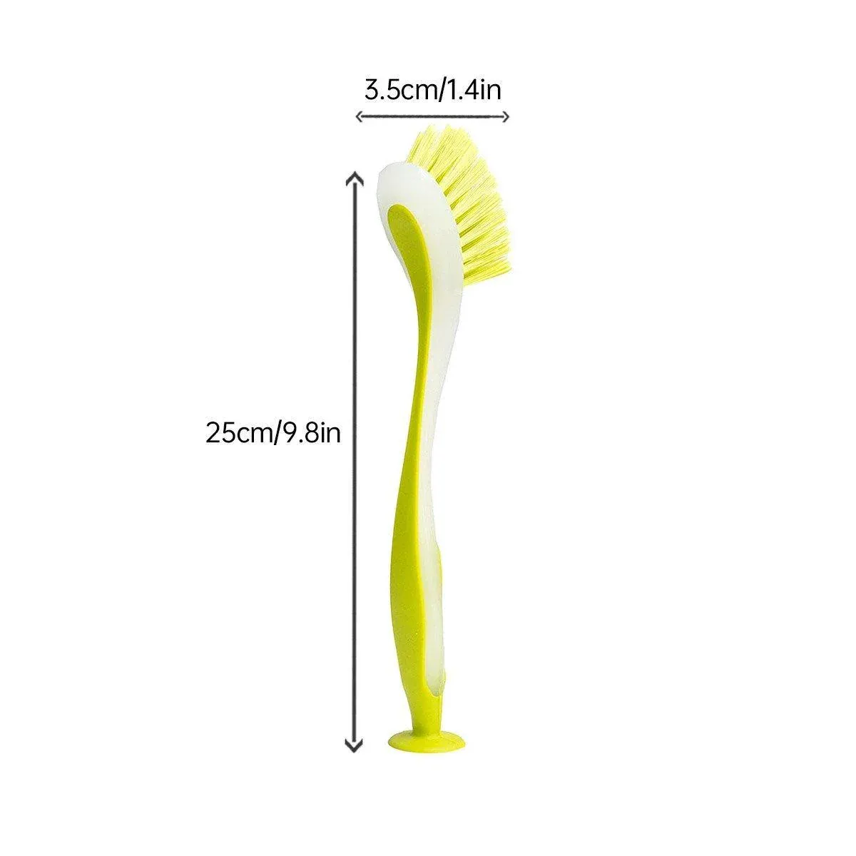 Multi Functional Long Handle Cleaning Brush Vertical Suction Kitchen Brush - Red — image 3
