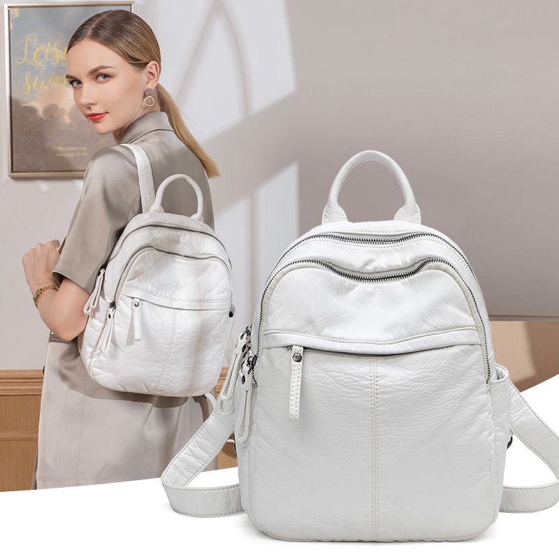 Small Backpack Purses for Women, Soft PU Leather Lightweight Bookbag Fashion Ladies Handbag Shoulder Bags — image 4