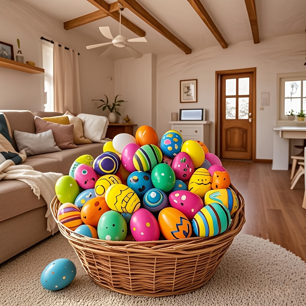 36PCS colorful plastic Easter eggs can be filled with Easter eggs, lucky surprise eggs, Easter decorations, Easter basket fillers, suitable for all kinds of — image 2