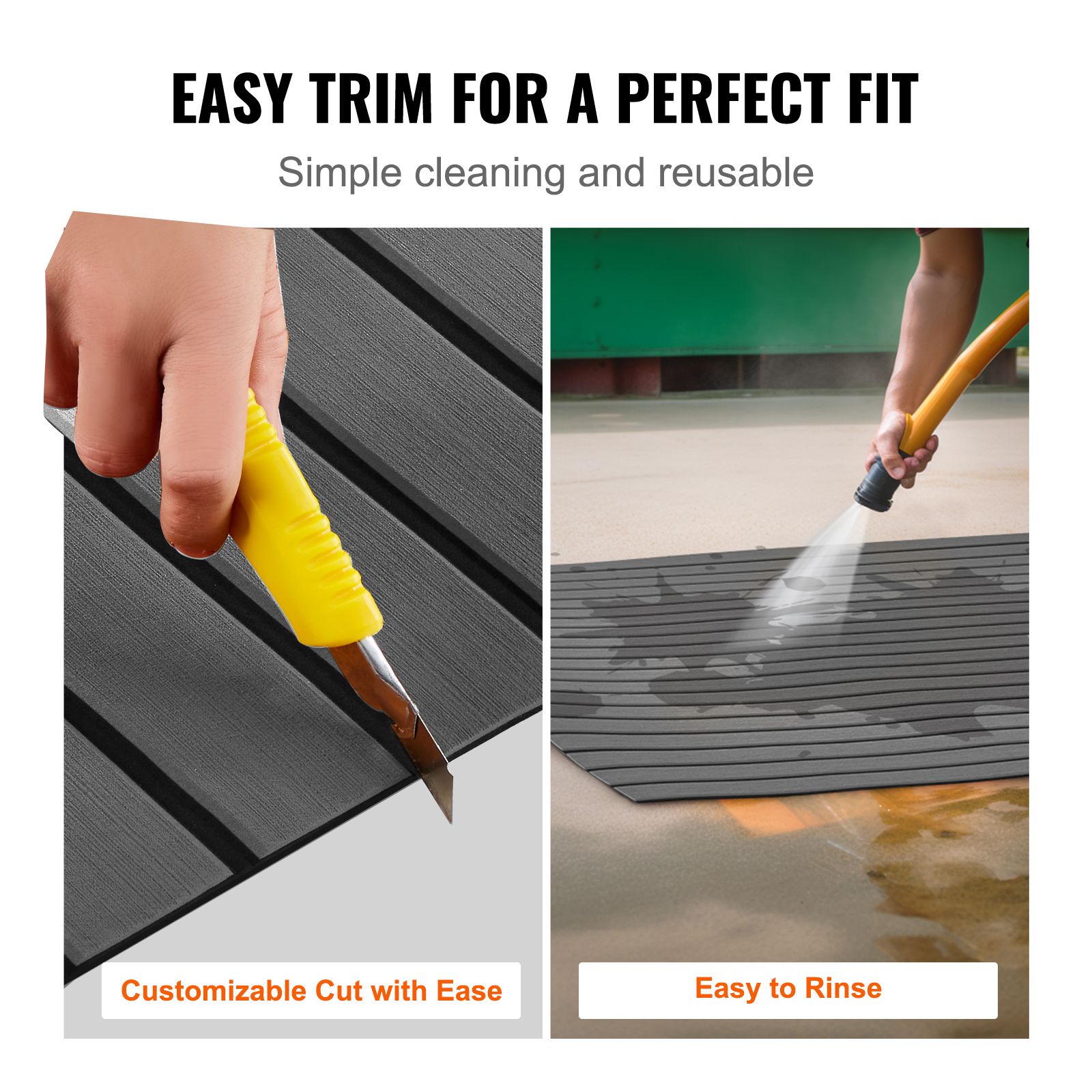 Boat Flooring, EVA Foam Boat Decking 94.5" x 23.6", Non-Slip Self-Adhesive Flooring, 15.5 sq.ft Marine Carpet for Boats, Yacht, Pontoon, Kayak Decking — image 5