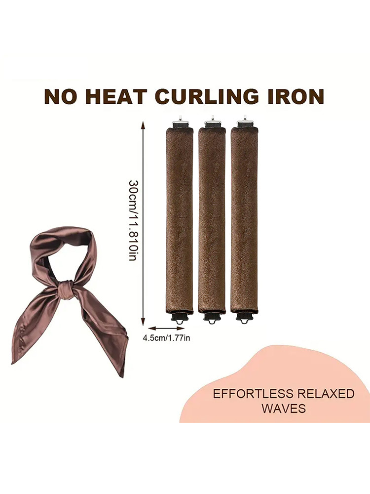 Pink Heatless Hair Curler 2 Pack with Satin Scarf and Soft Sponge Rollers for Overnight Big Waves Damage-Free Styling Solution for Local Professionals — image 2