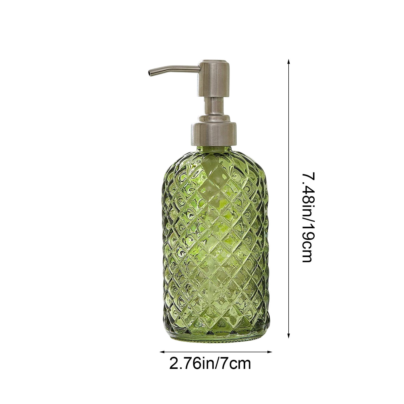 Glass Soap Dispenser 15 Oz for Bathroom Kitchen, Hand Soap/Lotion Dispenser with Plastic Pump Green โ image 2