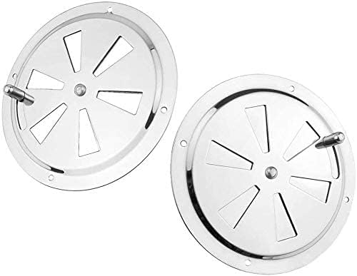2 Pack of 4 inch Cabin Ventilation Plate Vent Round Butterfly Air Gill with Side Knob 304 Stainless Steel for Marine Boats Accessories — image 4