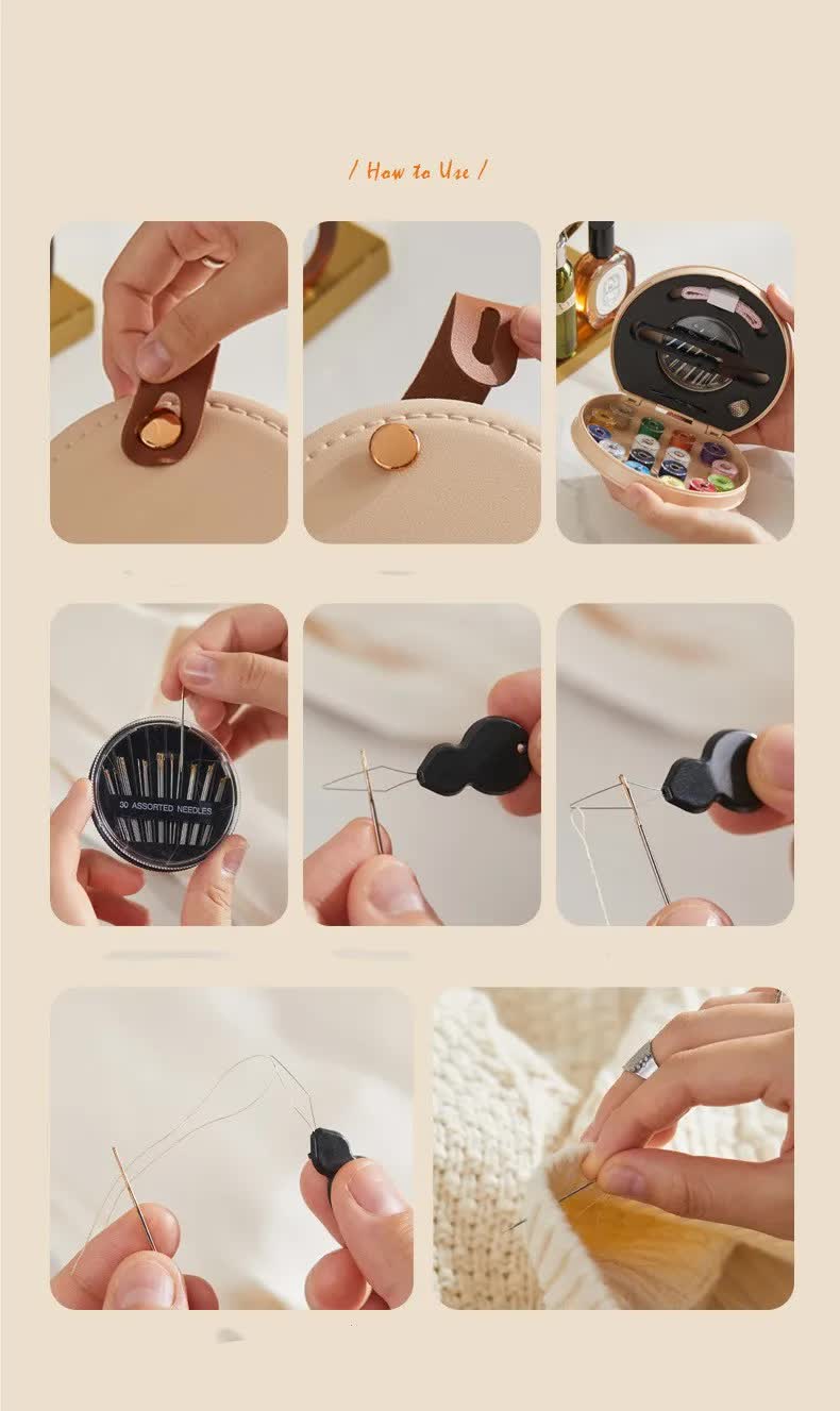 Apricot Portable Sewing Kit with Threads, Needles, and Tools - Compact Travel Case for Sewing Accessories โ image 6