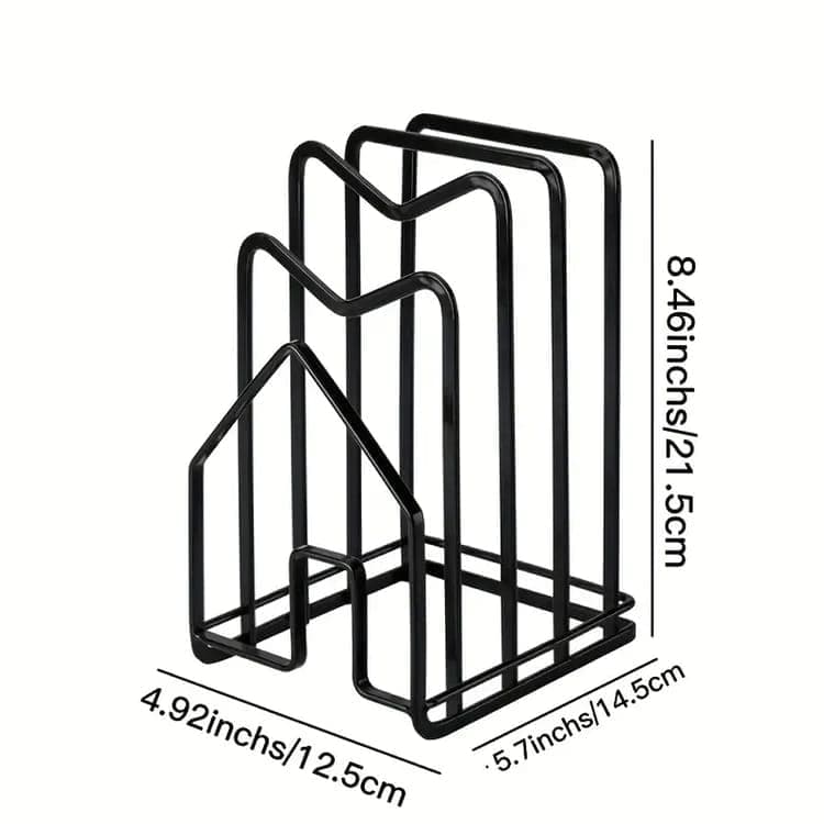 Metal Cutting Board Holder Dish Rack, 12.5x14.5x21.5 cm, Black — image 5